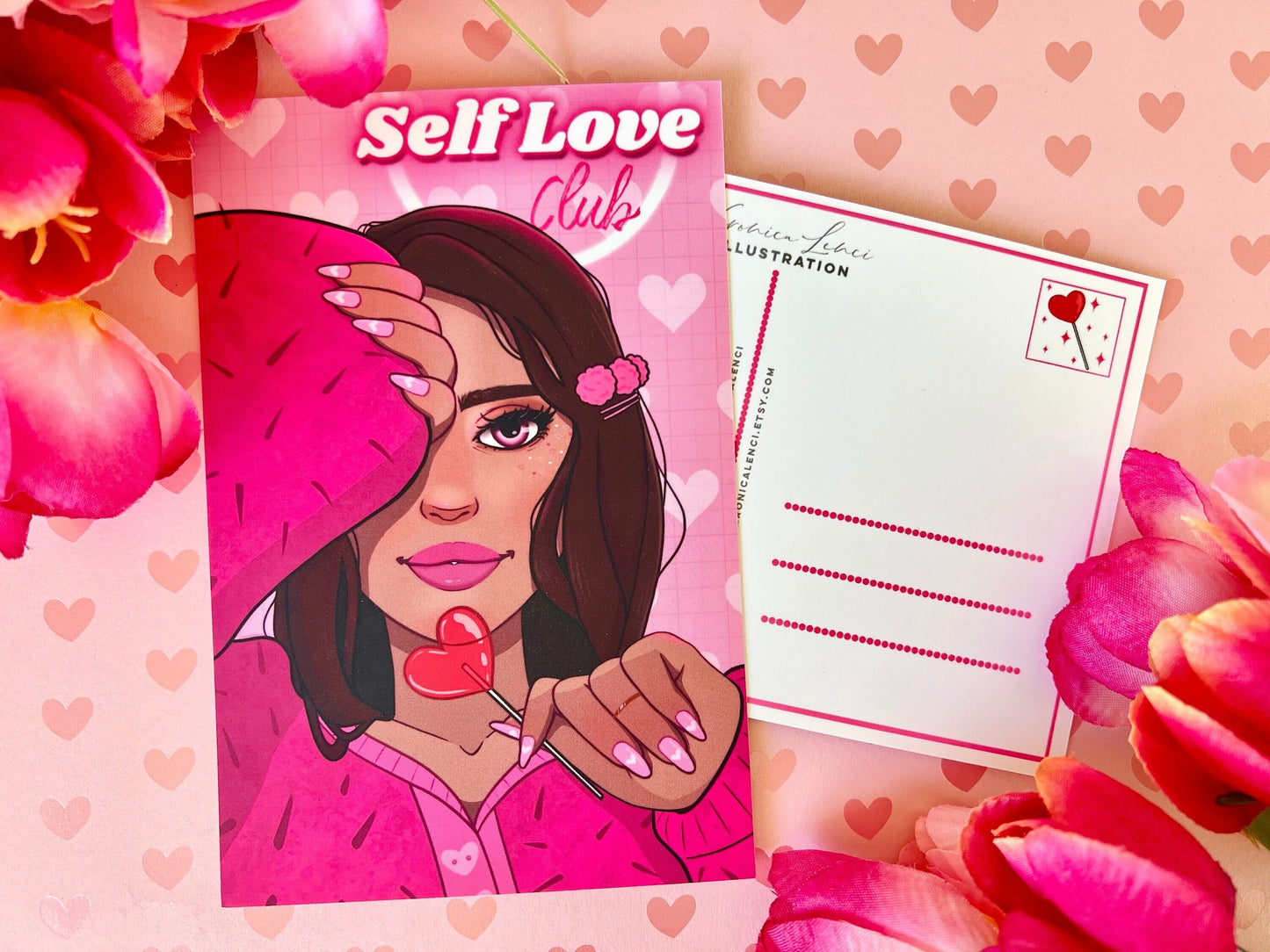 Self Love Postcard | Pink Valentine Aesthetic | CloverLune