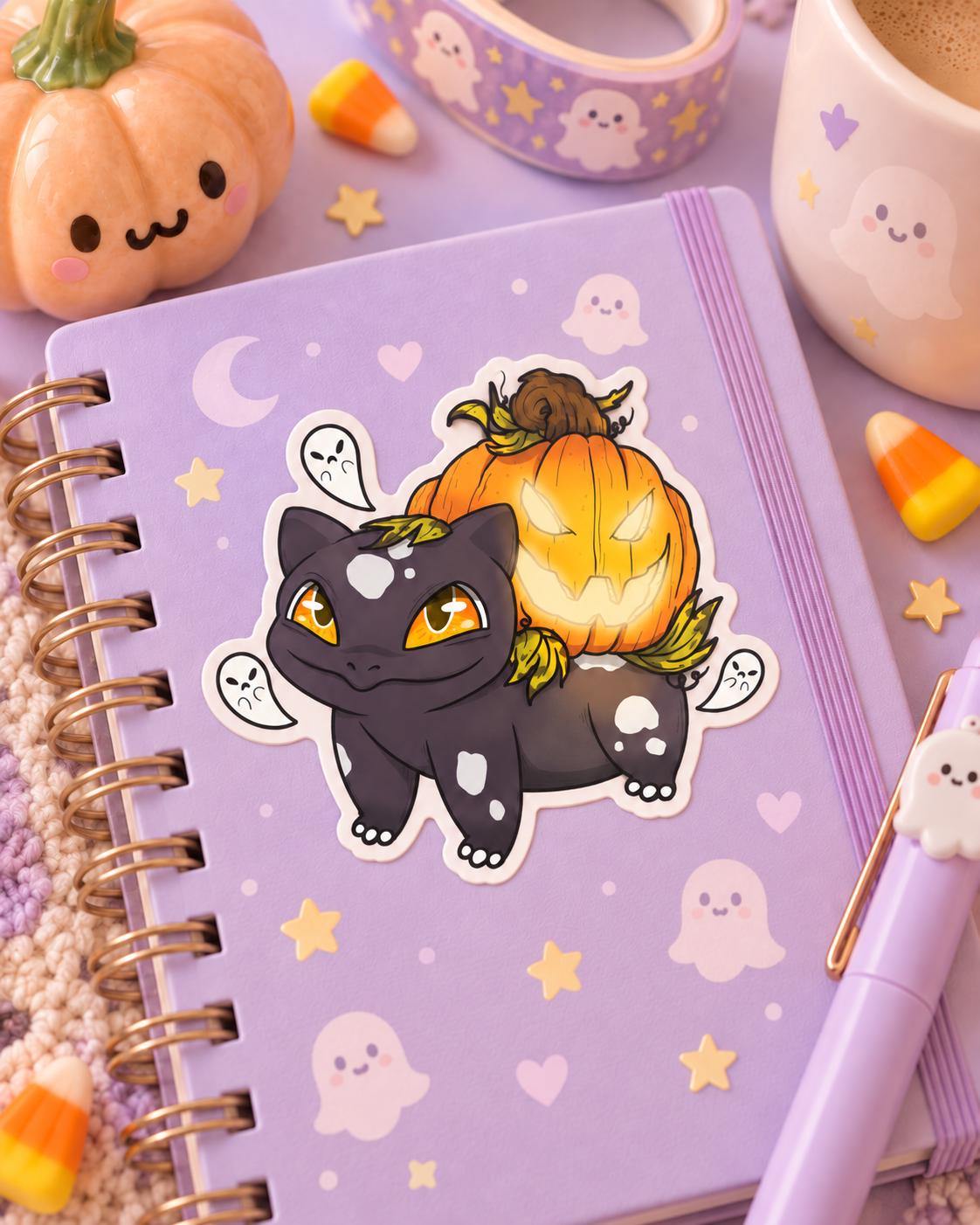 Halloween Creature Sticker | Pumpkin Vinyl Sticker | Cute Spooky Kawaii Sticker