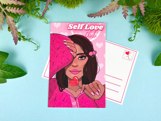 Self Love Postcard | Pink Valentine Aesthetic | CloverLune