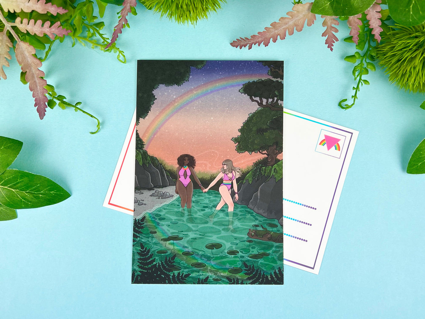 Love Is Love Postcard | Rainbow Pride Colors | CloverLune