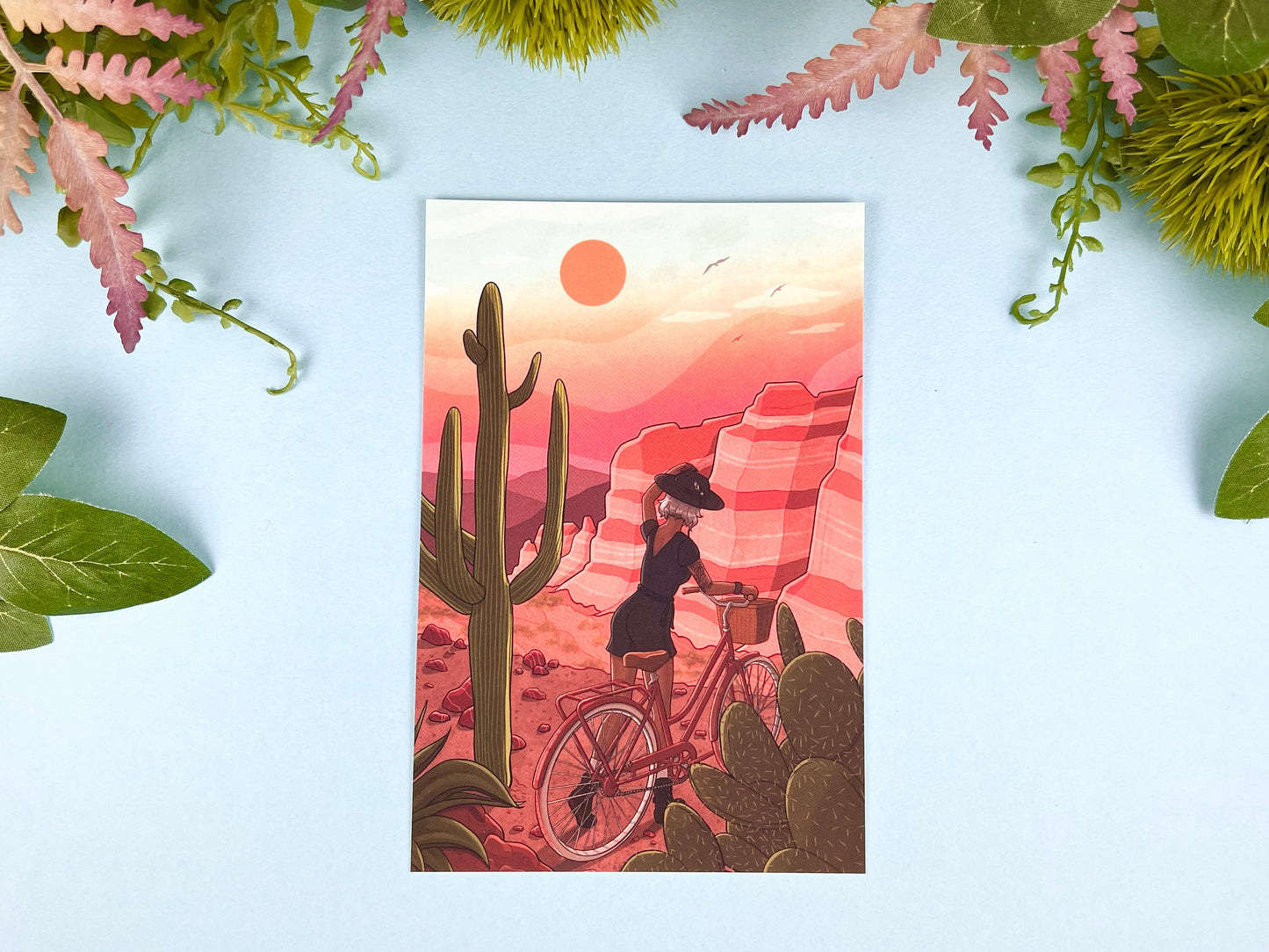 Desert Bicycle Postcard | Orange Arizona Aesthetic | CloverLune