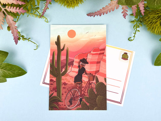 Desert Bicycle Postcard | Orange Arizona Aesthetic | CloverLune