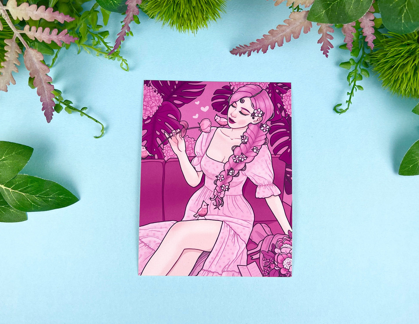 Fairytale Girl Postcard | Soft Pink Romance | CloverLune