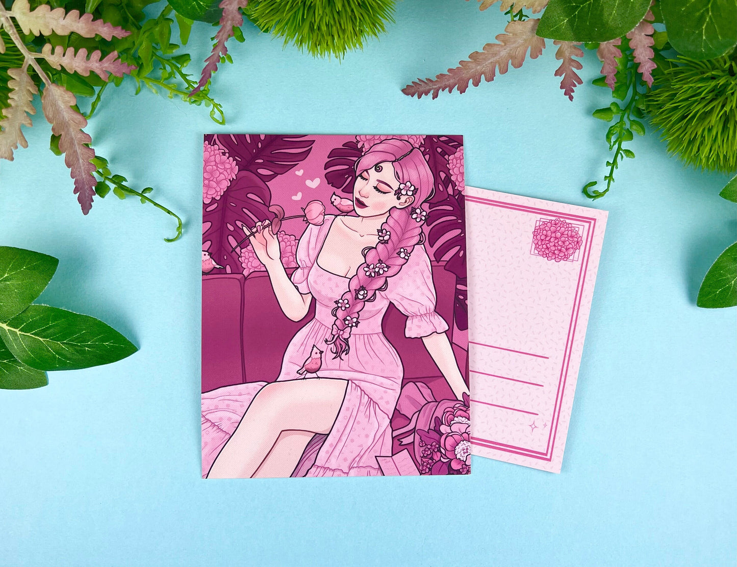 Fairytale Girl Postcard | Soft Pink Romance | CloverLune