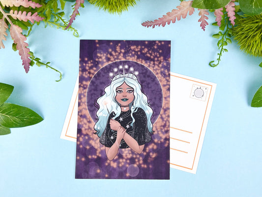 New Year Sparkler Postcard | Purple Celebration Art | CloverLune